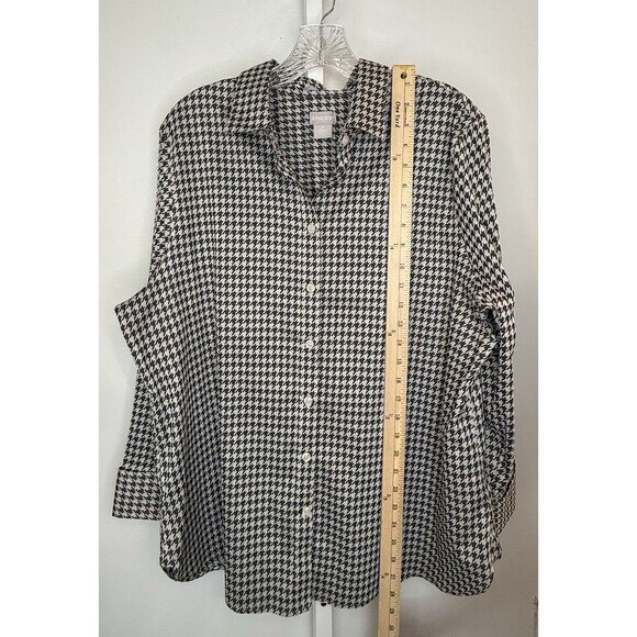 Chico’s No-Iron Coolmax All-Seasons Stretch Shirt Women’s 3 (16) Black White - Picture 5 of 11